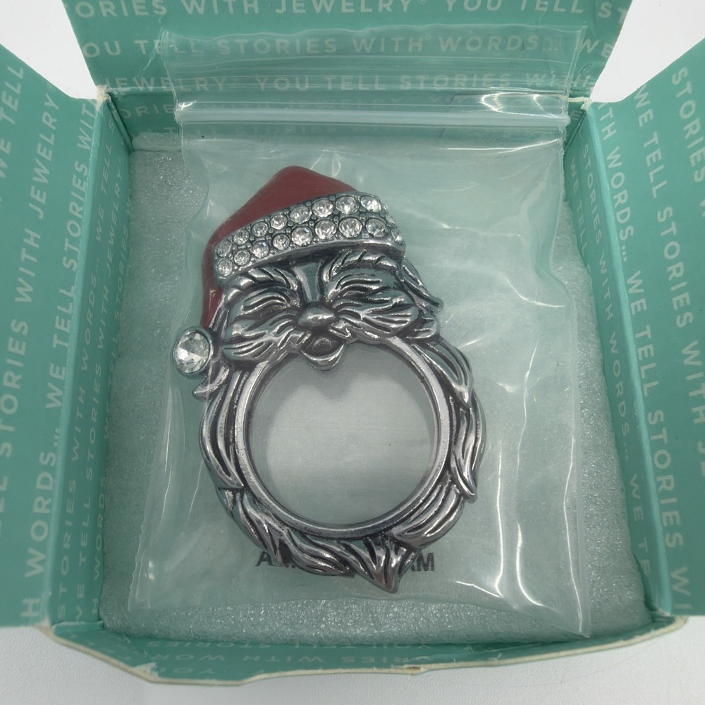 Origami Owl SANTA CLAUS SILVER MEDIUM LK1129 NEW Retired Vintage Living Locket